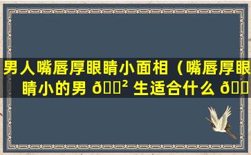 男人嘴唇厚眼睛小面相（嘴唇厚眼睛小的男 🌲 生适合什么 🌷 发型）